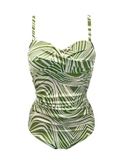 Pour Moi Green Santa Monica Strapless Tummy Control Swimsuit - Image 3 of 4