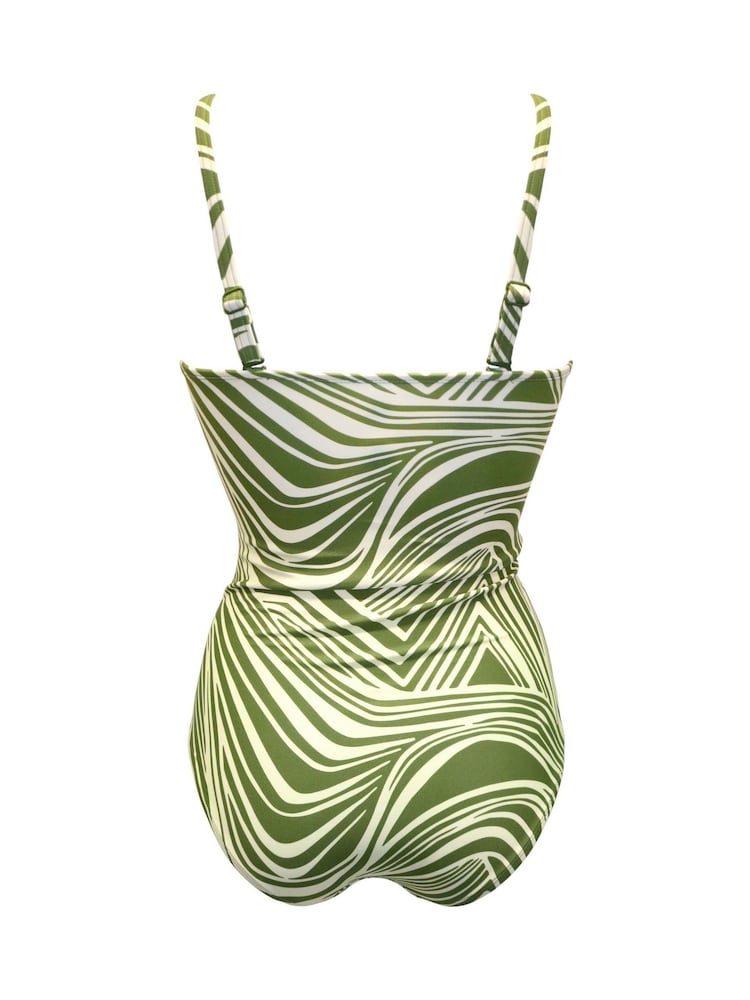 Pour Moi Green Santa Monica Strapless Tummy Control Swimsuit - Image 4 of 4