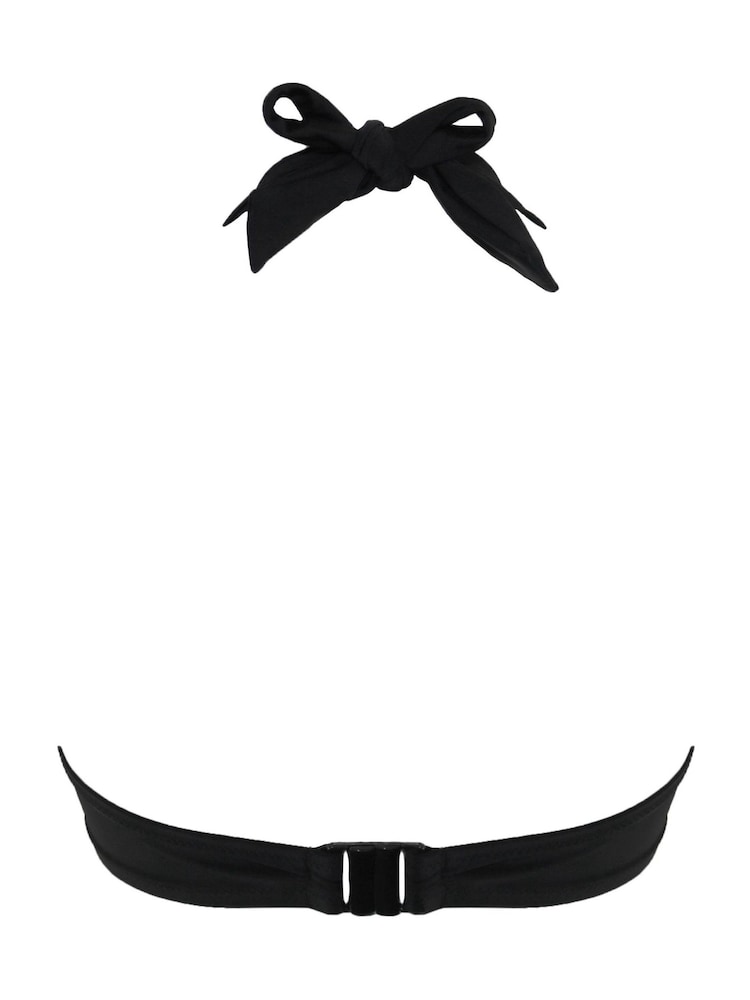 Pour Moi Black Non Padded Maya Bay Underwired Tie Bikini Top - Image 4 of 4