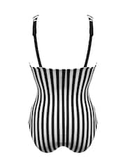 Pour Moi Black Indonesia Twist Front Ruched Tummy Control Swimsuit - Image 4 of 4