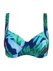 Pour Moi Blue Kefalonia Side Support Non Padded Undewired Bikini Top - Image 3 of 4