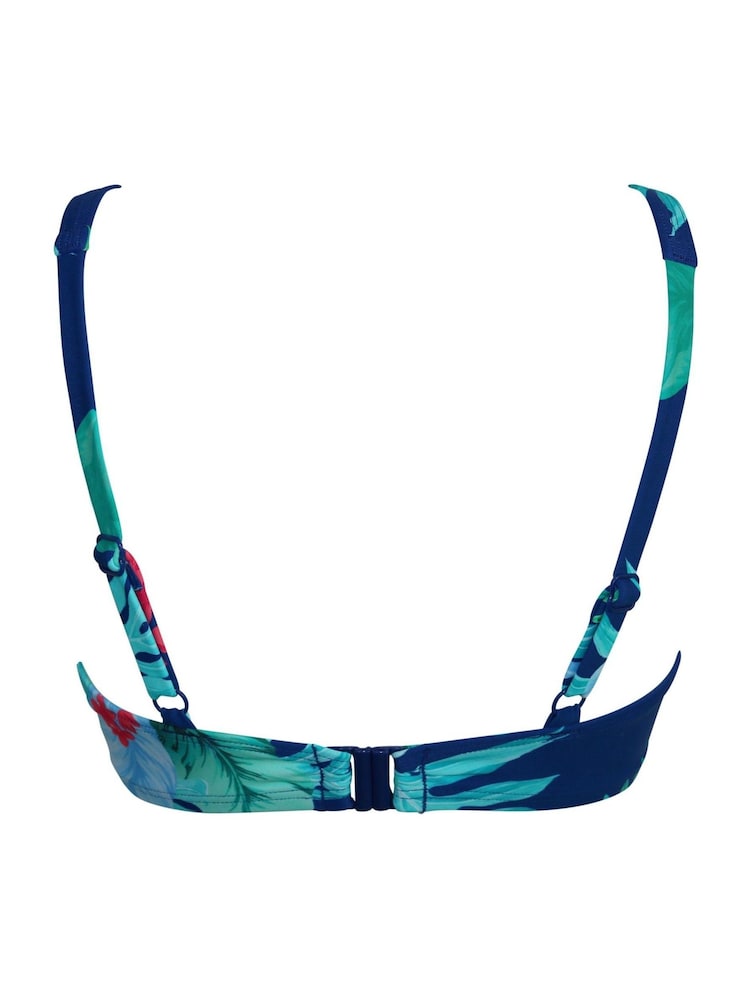 Pour Moi Blue Kefalonia Side Support Non Padded Undewired Bikini Top - Image 4 of 4
