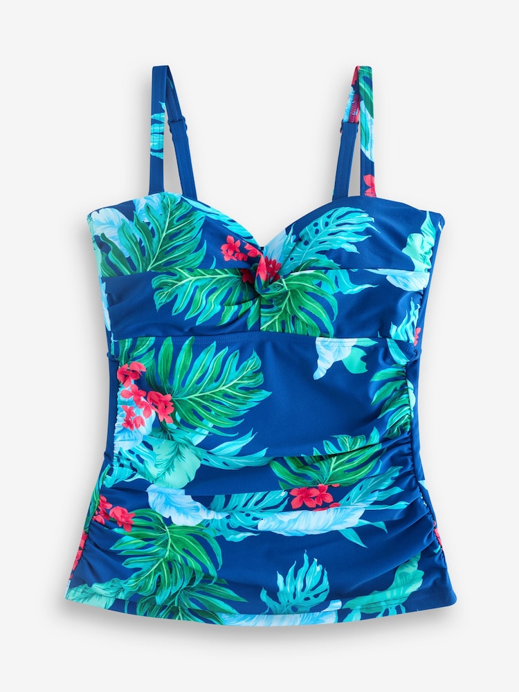 Pour Moi Blue Non Padded Underwired Kefalonia Side Support Non Padded Undewired Bikini Top - Image 1 of 1