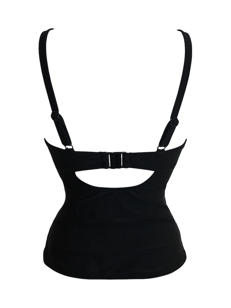 Pour Moi Black Tankini Maya Bay Underwired Tie Bikini Top - Image 4 of 4