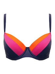Pour Moi Blue Padded Palm Springs Bikini Top - Image 3 of 4