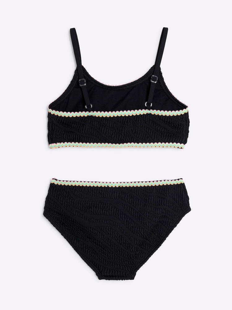 River Island Girls Zebra Textured Bikini - Imagen 2 de 3