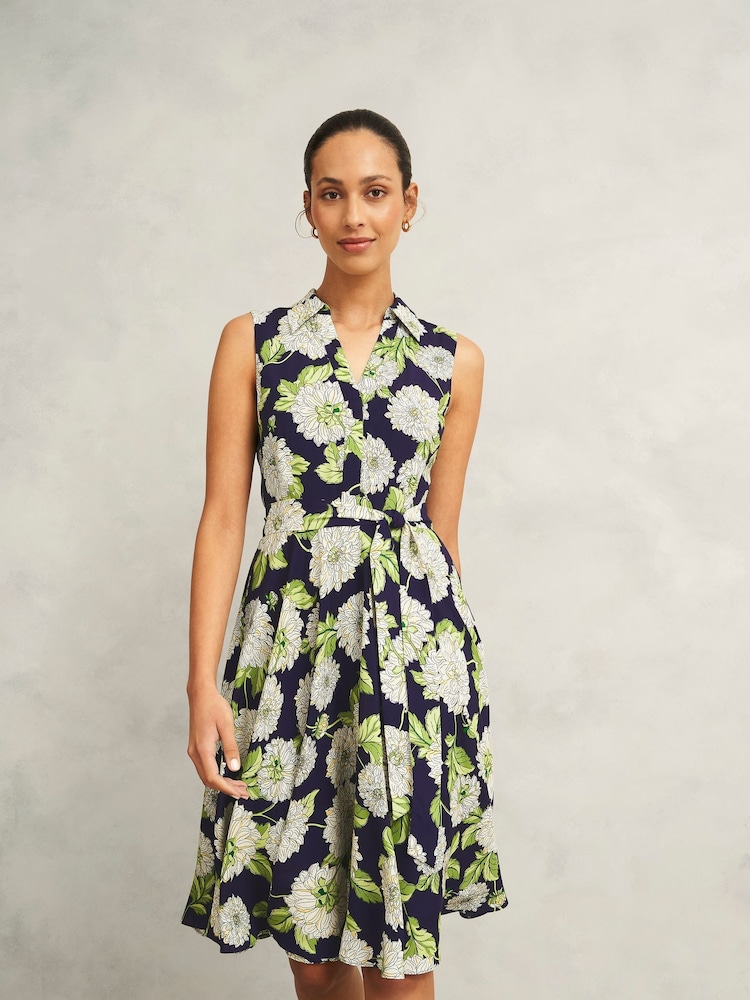 Hobbs Blue Petite Bea Dress - Image 1 of 4