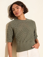 Friends Like These Green Bobble Stitch T-Shirt - Image 1 of 5