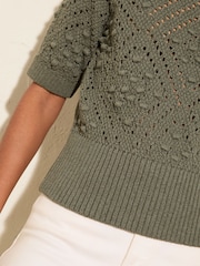 Friends Like These Green Bobble Stitch T-Shirt - Image 5 of 5