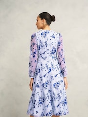 Hobbs Blue Ella Embroidered Dress - Image 2 of 4