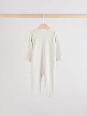 Grey Baby Embroidered Sleepsuits 3 Pack - Image 4 of 13