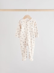 Grey Baby Embroidered Sleepsuits 3 Pack - Image 6 of 13