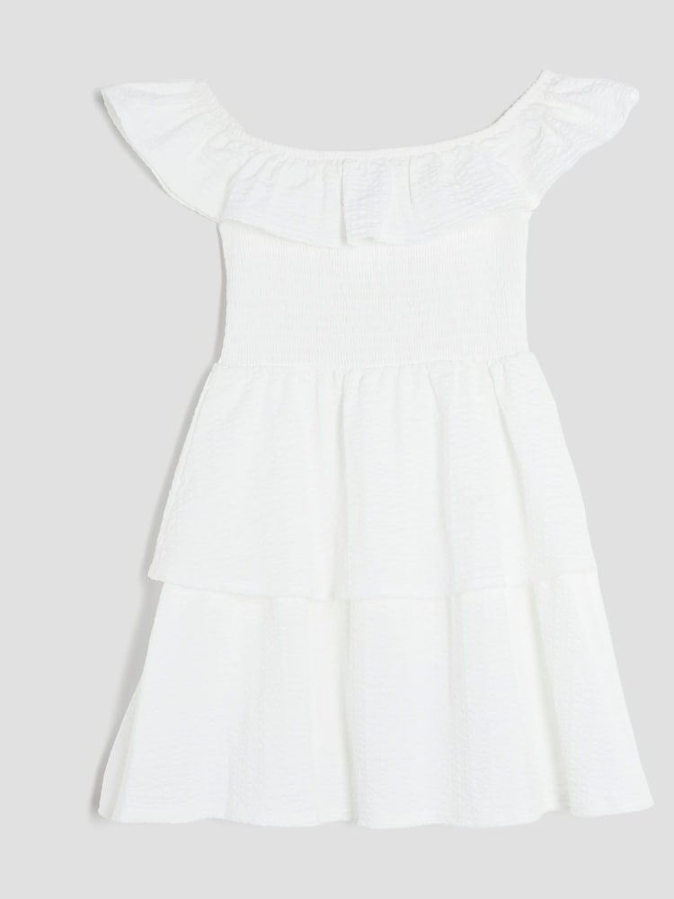 River Island White Girls Bardot Rara 100% Cotton Dress - Image 1 of 4