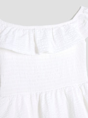 River Island White Girls Bardot Rara 100% Cotton Dress - Image 4 of 4
