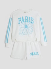 River Island White Girls Paris Sweat Set - Image 2 of 5