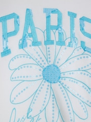 River Island White Girls Paris Sweat Set - Image 4 of 5