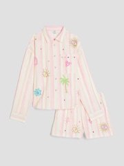 River Island Girls Stripe Embroid Shirt set - Bild 2 von 6