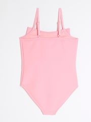 River Island Pink Girls 3D Bow Swimsuit - Image 2 of 4