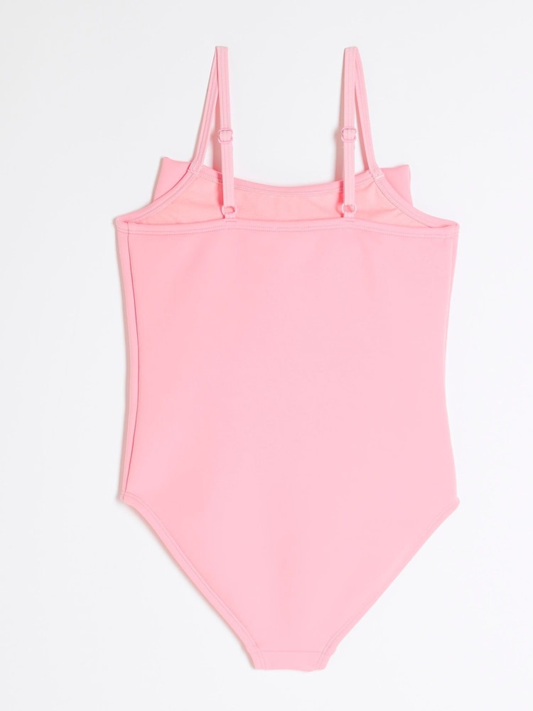 River Island Pink Girls 3D Bow Swimsuit - Image 2 of 4
