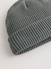 Charcoal Grey Baby Ribbed Beanie Hat (0mths-2yrs) - Image 2 of 3
