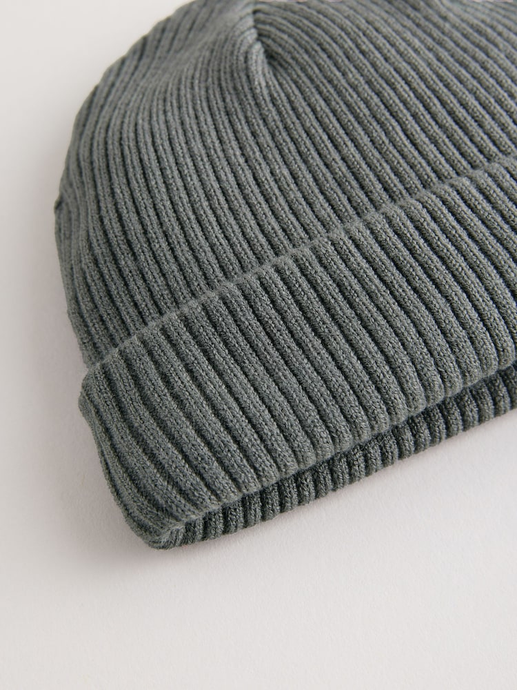 Charcoal Grey Baby Ribbed Beanie Hat (0mths-2yrs) - Image 2 of 3