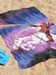 Jay Franco Blue Marvel Deadpool Space Rider Cotton Beach Towel - Image 3 of 6