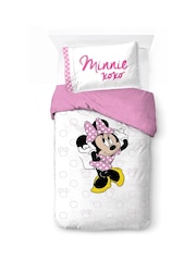 Jay Franco White Disney Minnie Mouse 100% Cotton Single Duvet Cover Set - Image 2 of 6