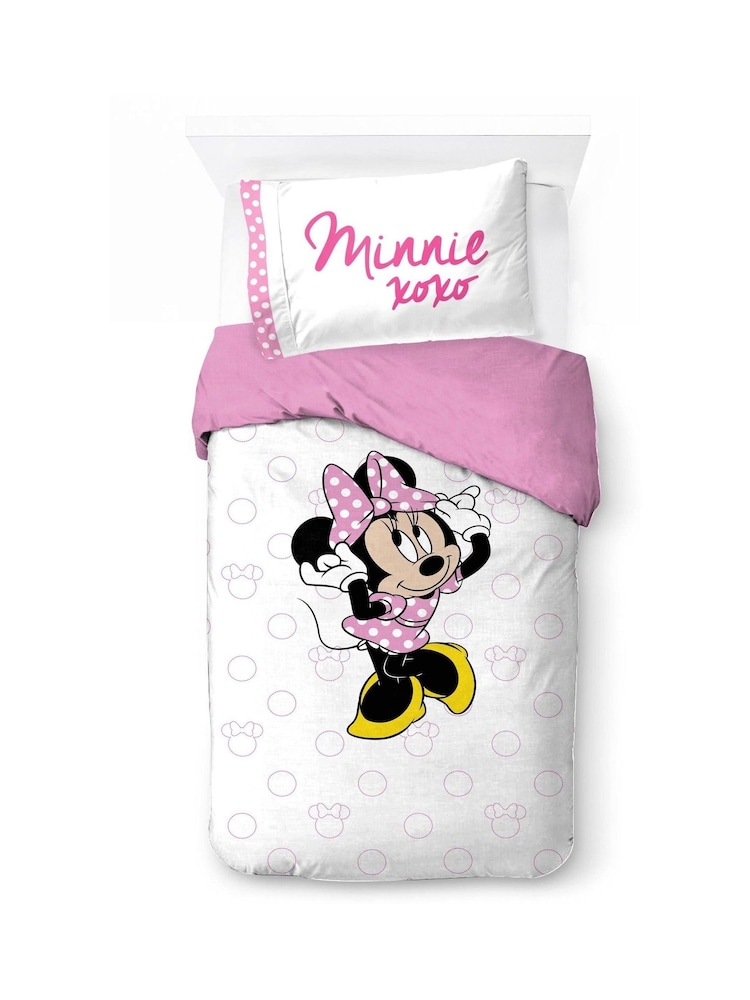 Jay Franco White Disney Minnie Mouse 100% Cotton Single Duvet Cover Set - Image 2 of 6