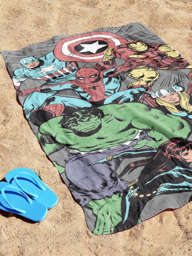 Jay Franco Grey Marvel Comics Avengers Cotton Beach Towel - Image 2 of 4