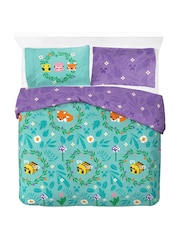 Jay Franco Blue Minecraft Floral 100% Cotton Double Duvet Cover Set - Image 3 of 5