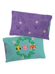 Jay Franco Blue Minecraft Floral 100% Cotton Double Duvet Cover Set - Image 5 of 5