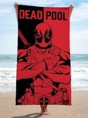 Jay Franco Black Marvel Deadpool Father Cotton Beach Towel - Image 1 of 5