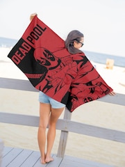 Jay Franco Black Marvel Deadpool Father Cotton Beach Towel - Image 2 of 5