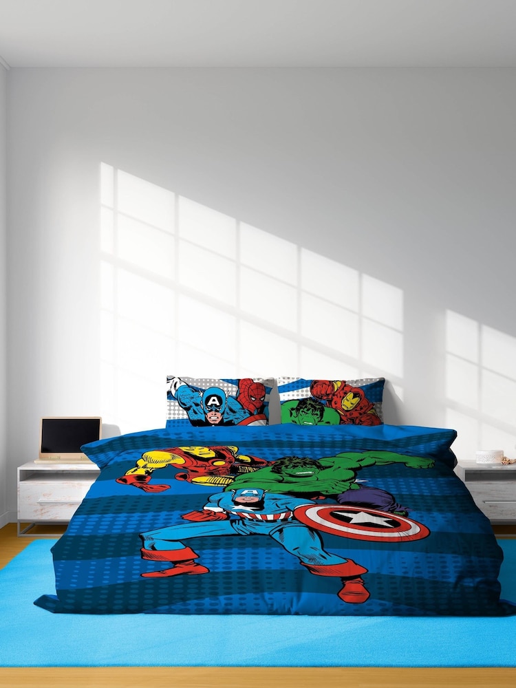 Jay Franco Blue Marvel Comics Avengers 100% Cotton Double Duvet Co Set - Image 1 of 6