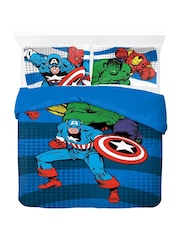 Jay Franco Blue Marvel Comics Avengers 100% Cotton Double Duvet Co Set - Image 2 of 6