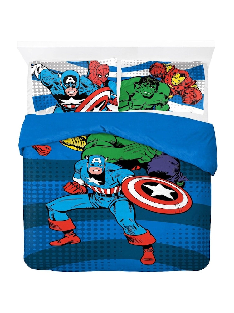 Jay Franco Blue Marvel Comics Avengers 100% Cotton Double Duvet Co Set - Image 2 of 6