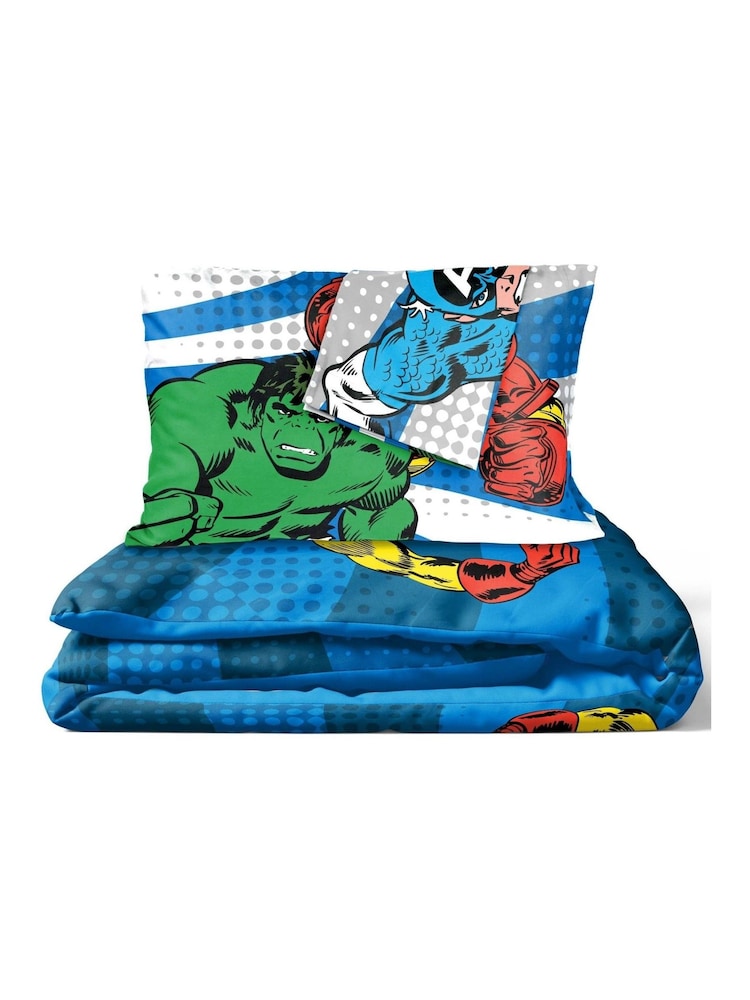 Jay Franco Blue Marvel Comics Avengers 100% Cotton Double Duvet Co Set - Image 6 of 6