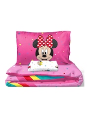 Jay Franco Pink Disney Minnie Mouse Rainbow 100 Cotton 3 Piece Bed Set - Image 5 of 6