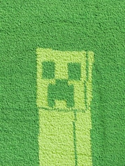 Jay Franco Blue Minecraft Creeper Fluffy Throw Blanket - Image 4 of 6