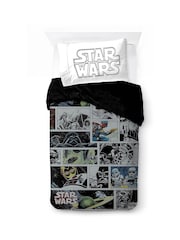 Jay Franco Black Star Wars Comic 100% Cotton Single Duvet Cover Set - Image 2 of 6
