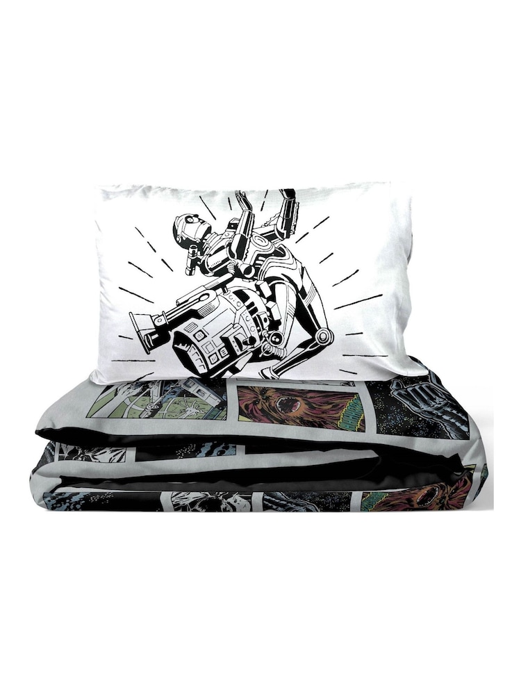 Jay Franco Black Star Wars Comic 100% Cotton Single Duvet Cover Set - Image 6 of 6