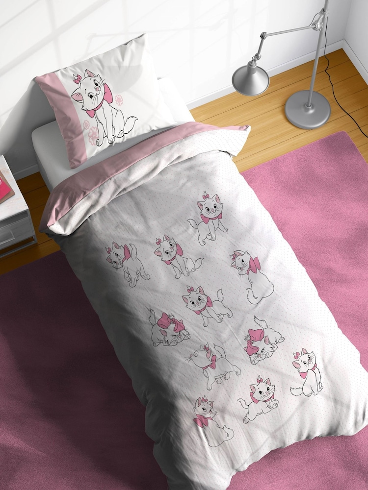 Jay Franco White Disney Aristocats Marie 100 Cotton Single Duvet Set - Image 1 of 6
