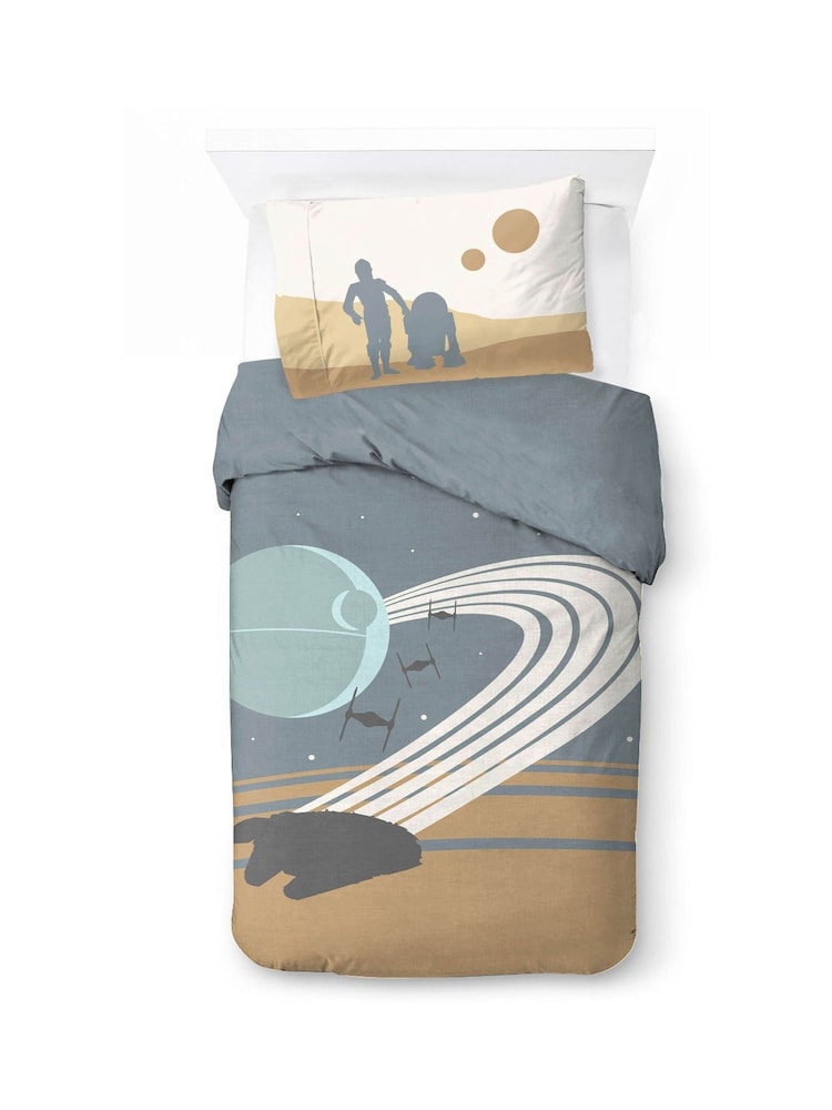 Jay Franco Black Star Wars Millennium Falcon Death Star 100% Cotton Duvet Cover and Pillowcase Set - Image 2 of 5