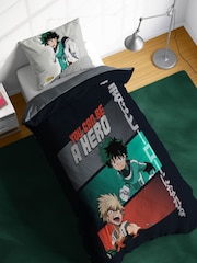 Jay Franco Black My Hero Academia 100 Cotton Single Duvet Cover Set - Image 1 of 6