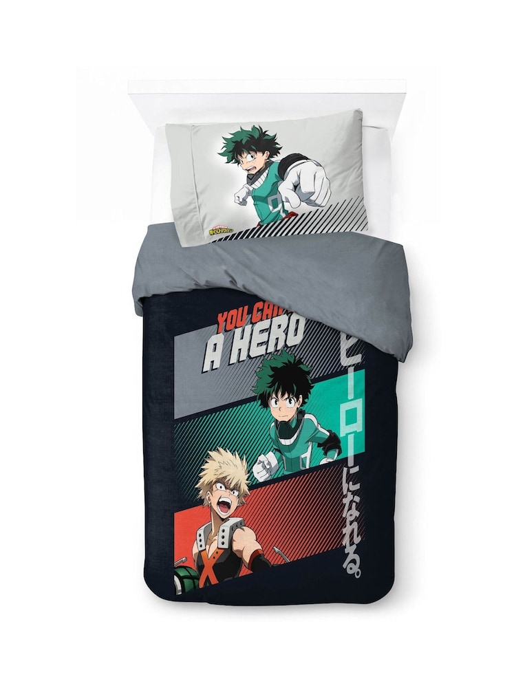 Jay Franco Black My Hero Academia 100 Cotton Single Duvet Cover Set - Image 2 of 6