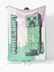 Jay Franco Pink Minecraft Creeper Fluffy Throw Blanket - Image 2 of 6