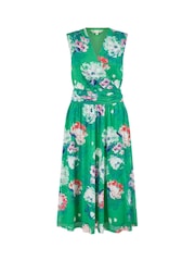 Yumi Green Blossom Print Stretch Mesh Dress With Pockets - Image 5 of 5