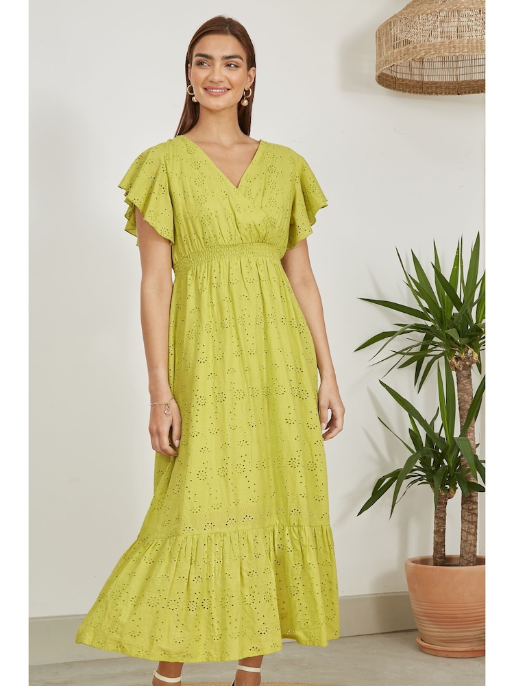 zelena - Yumi Cotton luknjičasto vezenje Anglaise Wrap (krilo, obleka ali plašč) srednje dolga; ki sega do sredine meč obleka - Slika 1 iz 5 zelena - Yumi Cotton luknjičasto vezenje Anglaise Wrap (krilo, obleka ali plašč) srednje dolga; ki sega do sredine meč obleka - Slika 1 iz 5