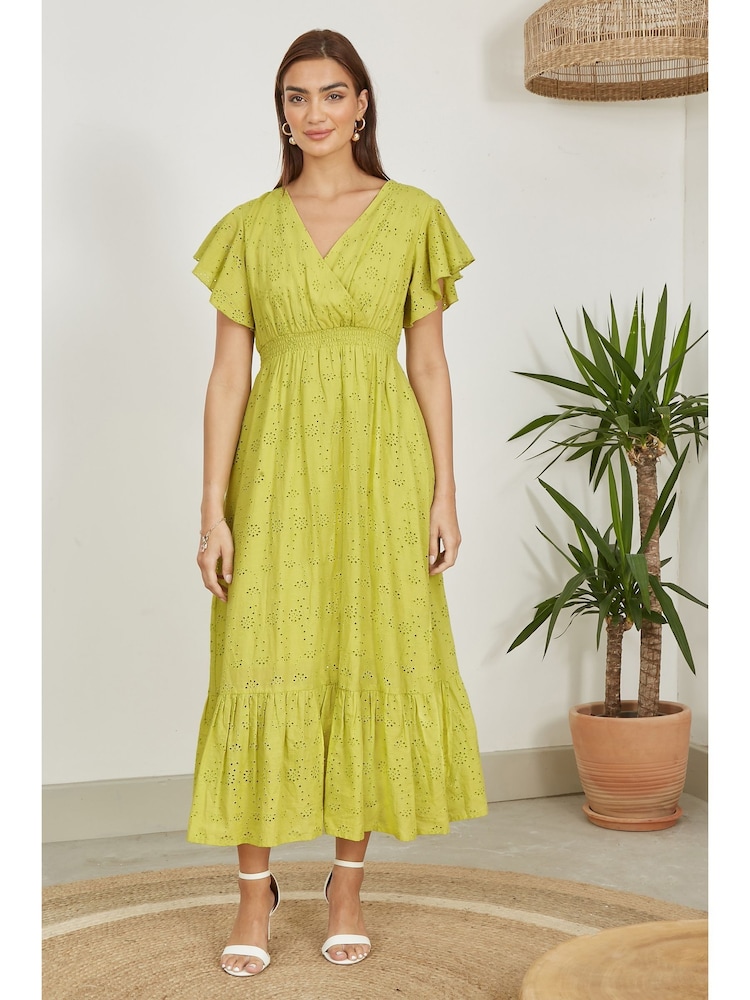 zelena - Yumi Cotton luknjičasto vezenje Anglaise Wrap (krilo, obleka ali plašč) srednje dolga; ki sega do sredine meč obleka - Slika 2 iz 5 zelena - Yumi Cotton luknjičasto vezenje Anglaise Wrap (krilo, obleka ali plašč) srednje dolga; ki sega do sredine meč obleka - Slika 2 iz 5
