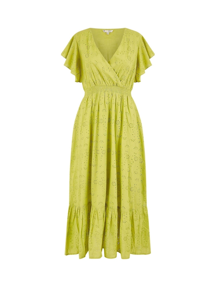 zelena - Yumi Cotton luknjičasto vezenje Anglaise Wrap (krilo, obleka ali plašč) srednje dolga; ki sega do sredine meč obleka - Slika 5 iz 5 zelena - Yumi Cotton luknjičasto vezenje Anglaise Wrap (krilo, obleka ali plašč) srednje dolga; ki sega do sredine meč obleka - Slika 5 iz 5